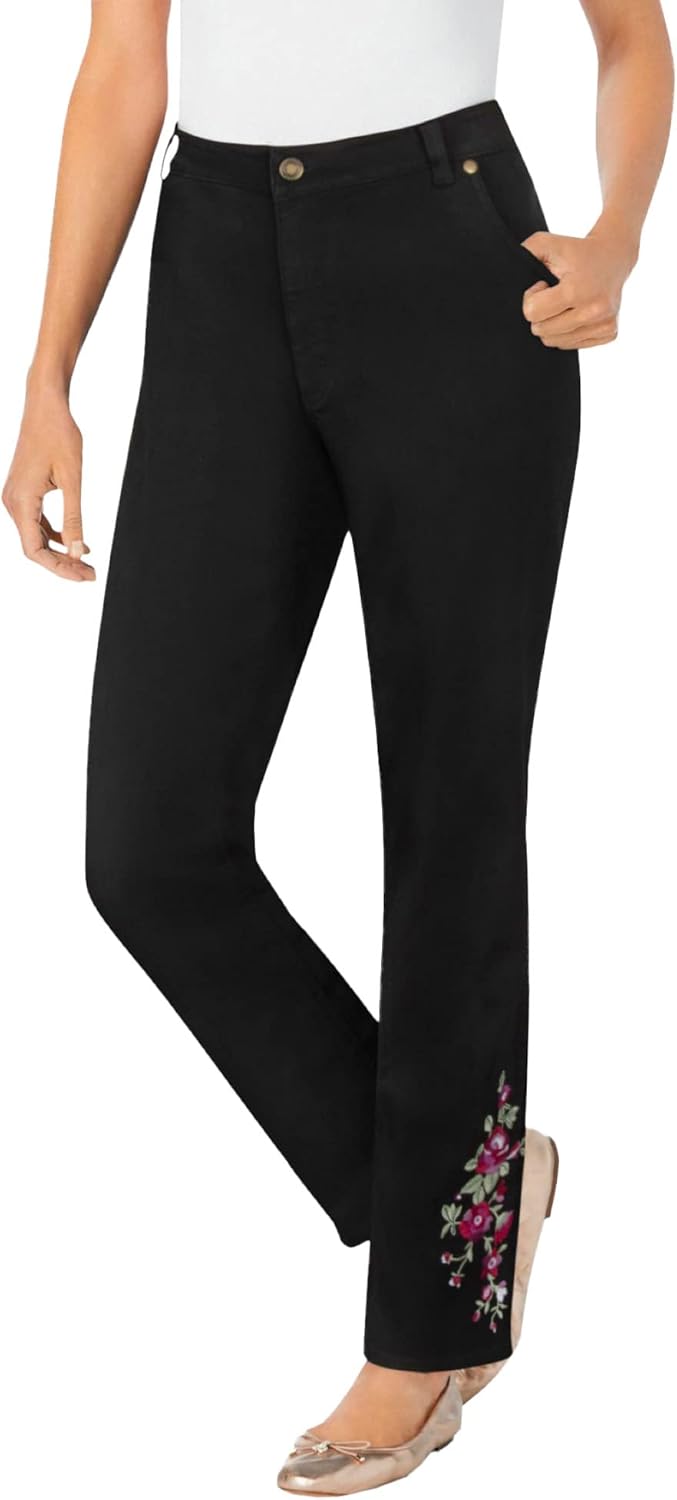 Plus Size Straight-Leg Stretch Denim Five-Pocket Jeans Review