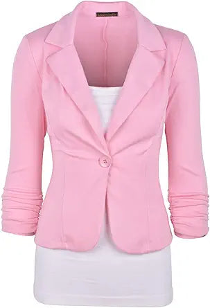 Auline Collection Women's Casual Work Solid Color Knit Blazer