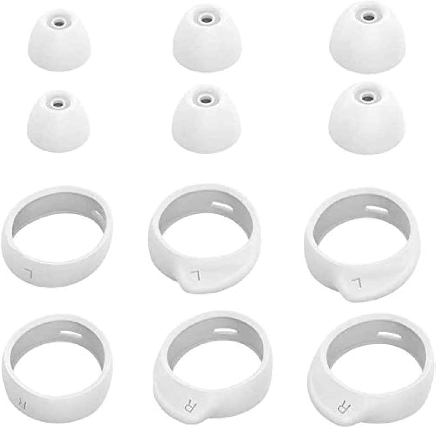 12pc White Wing Tips for Galaxy Buds+ - Comfort & Secure Fit