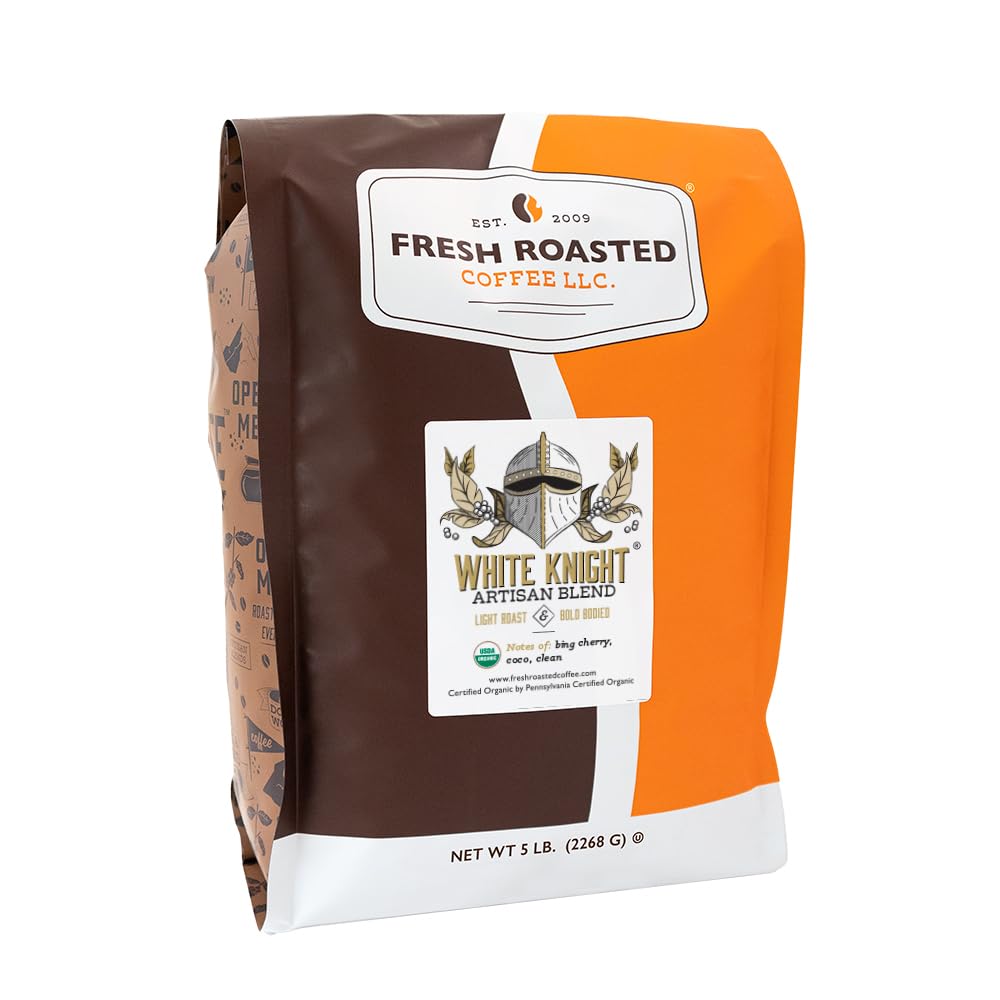 Fresh Roasted Coffee White Knight Organic Light Roast 5 lb
