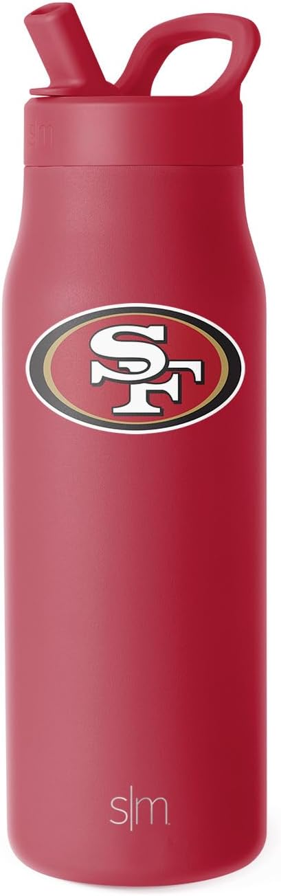San Francisco 49ers Insulated Water Bottle with Straw Lid 64oz