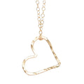 Heart Pendant Necklace for Women - Hammered 20 in Cable Chain