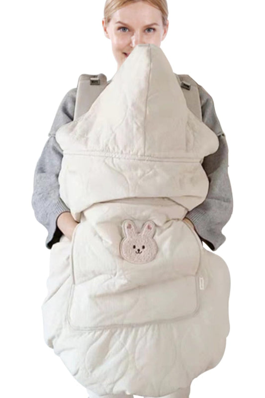 Cozy Hooded Baby Carrier Cover - All-Seasons Beige