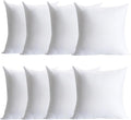 Plush and Durable Throw Pillow Inserts 18 in Set of 8 - Hypoallergenic