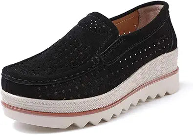 Ruiatoo Womens Slip on Loafers Comfortable Thick Soft Sneakers
