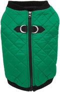 Gooby Fashion Vest Dog Jacket Green Medium - Warm Zip Up Bomber Vest