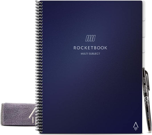 Rocketbook Smart Notebook | Scannable, Reusable & Organized | Dark Blue | Letter Size