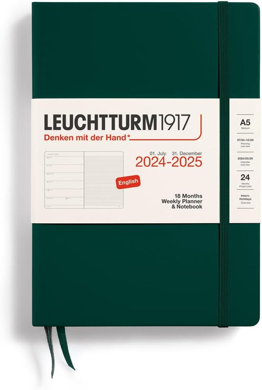 18-Month Forest Green Weekly Planner A5