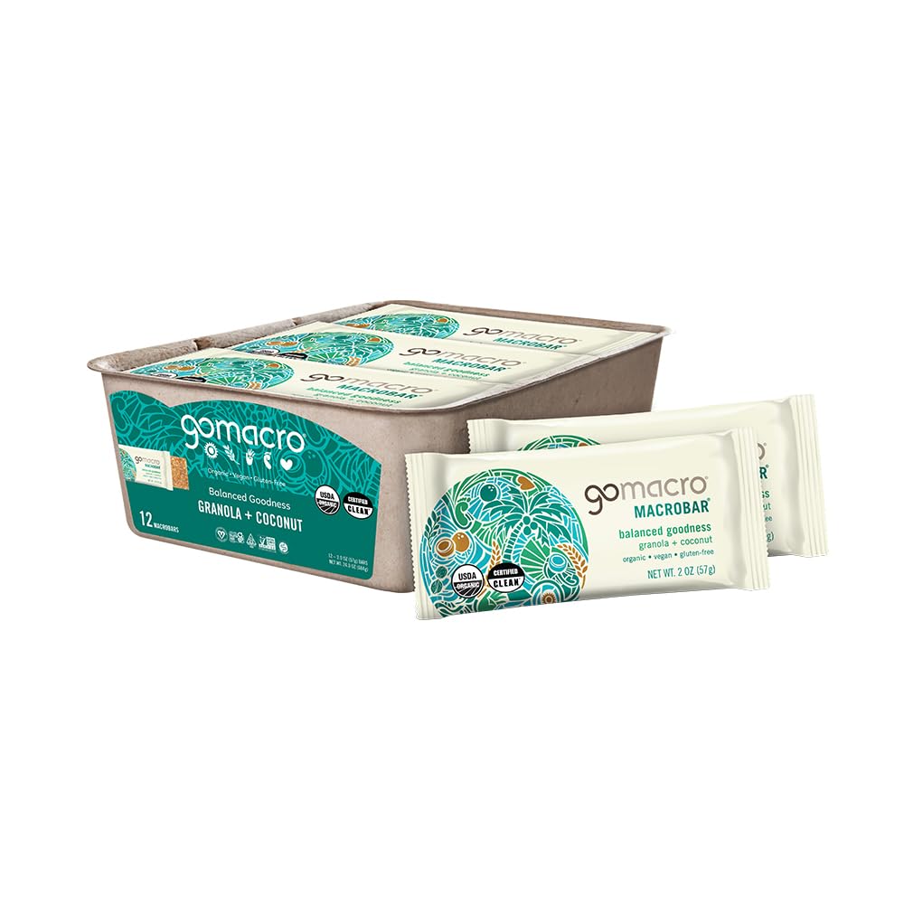 GoMacro MacroBar Organic Vegan Snack Bars - Granola + Coconut