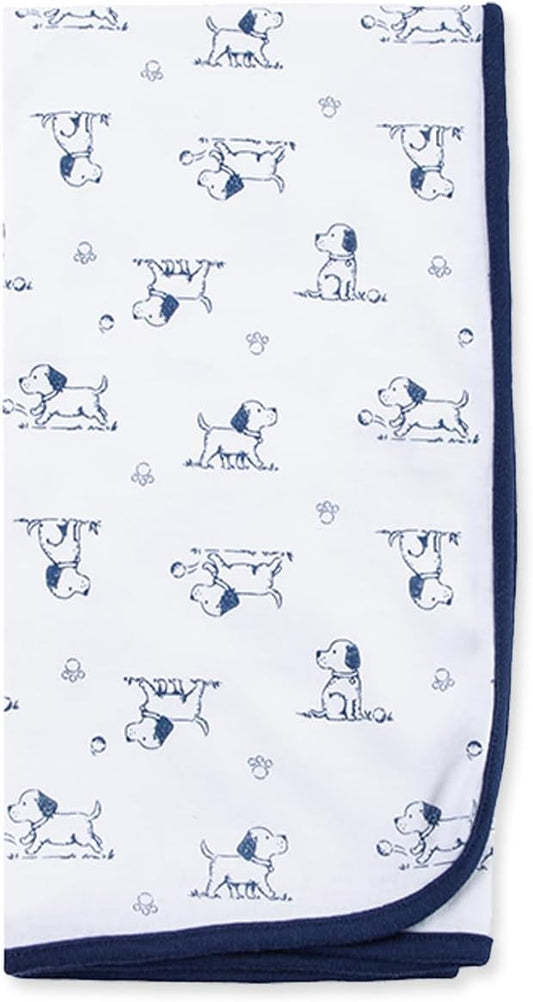 Little Me Baby Boy Puppy Toile Swaddling Blanket