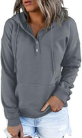 Dokotoo Womens Hooded Button Pullover Sweatshirt - Oversized Comfort