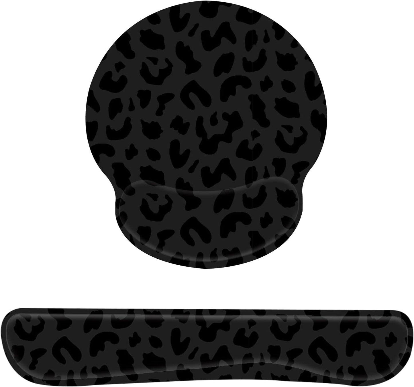 Ergonomic Memory Foam Wrist Rest Set in Leopard Print