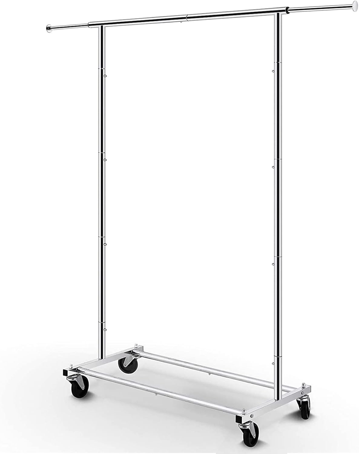 Simple Trending Standard Rod Clothing Garment Rack on Wheels