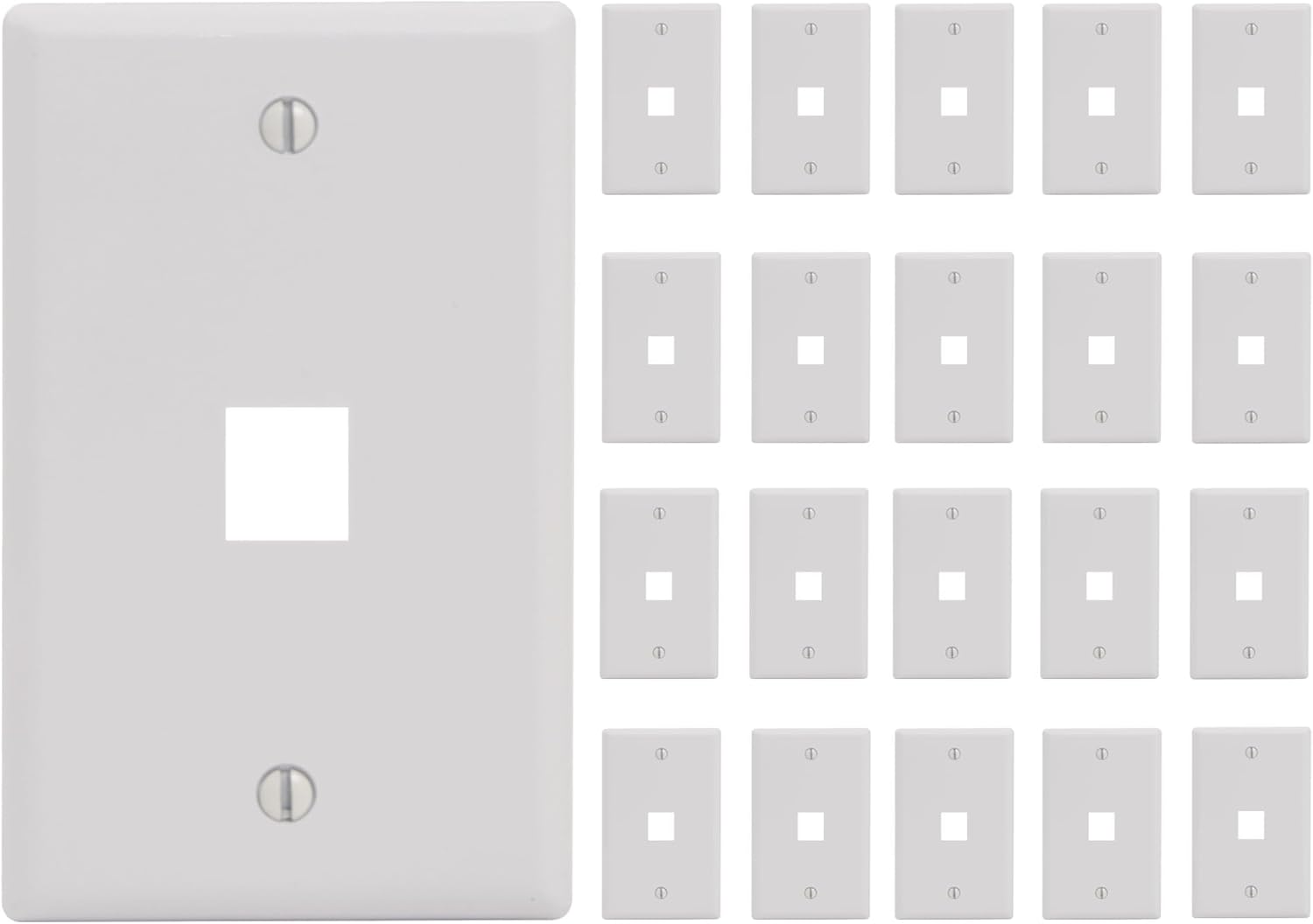 ICC 1-Port Keystone Wall Plate for Ethernet and Video Connections