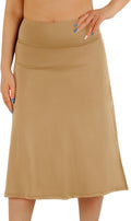Womens Skorts Modest Knee Length Athletic Midi Skirt - High Waist