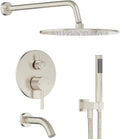 Gabrylly Bathtub Shower Faucet Set - High Pressure 10in Rain Head