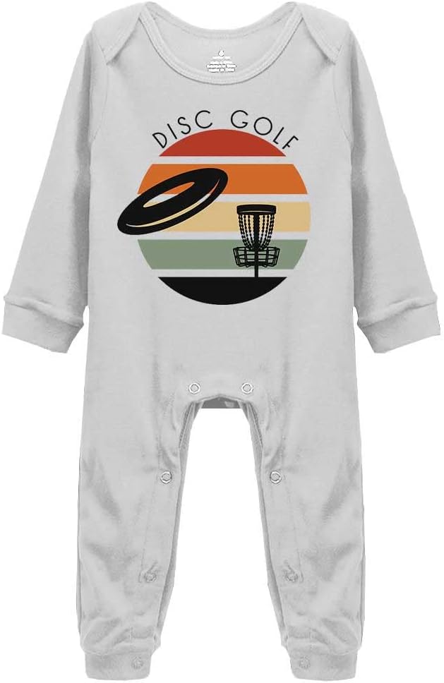Retro Sunset Newborn Footie Outfits for Disc Golf