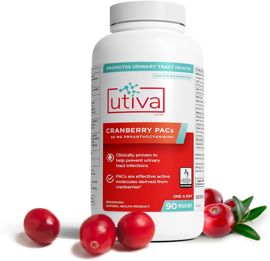 Utiva Cranberry PACs for UTI Avoidance - 90 Vegi Capsules