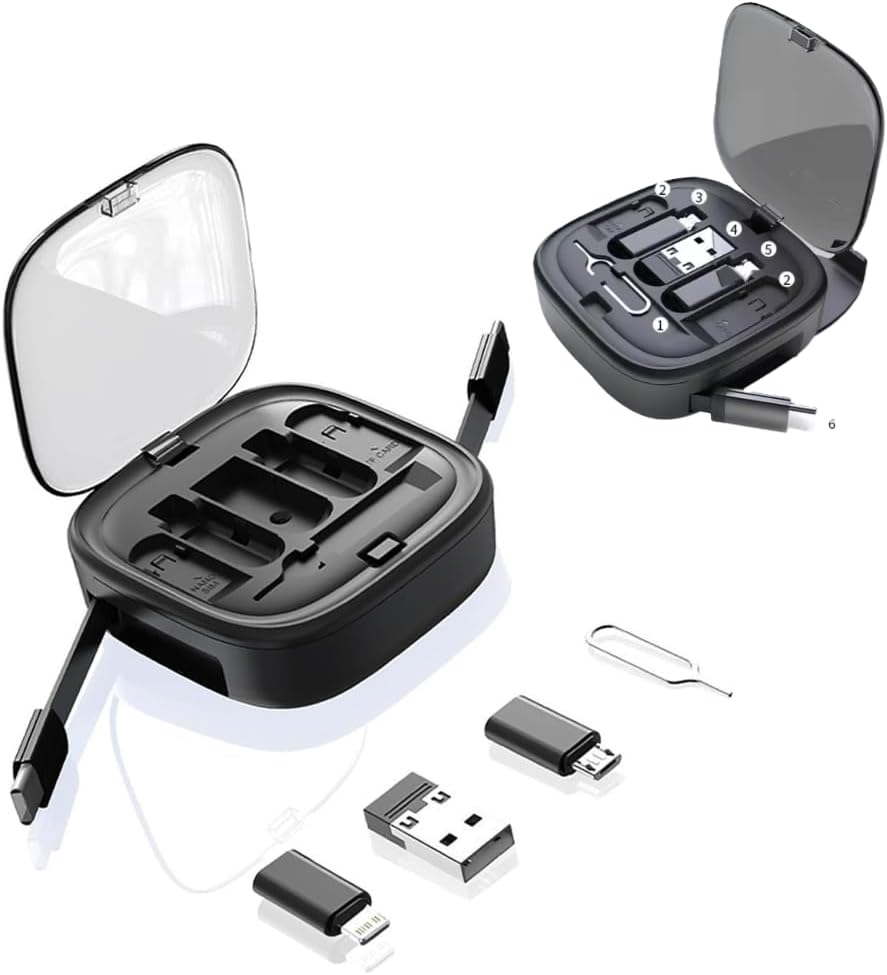 6-in-1 USB Adapter Kit: Fast Charging, Data Transfer, Phone Holder - GBM US