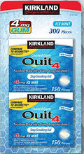 Kirkland Signature Quit Ice Mint Gum 4 mg, 300 Pieces - Effective NRT