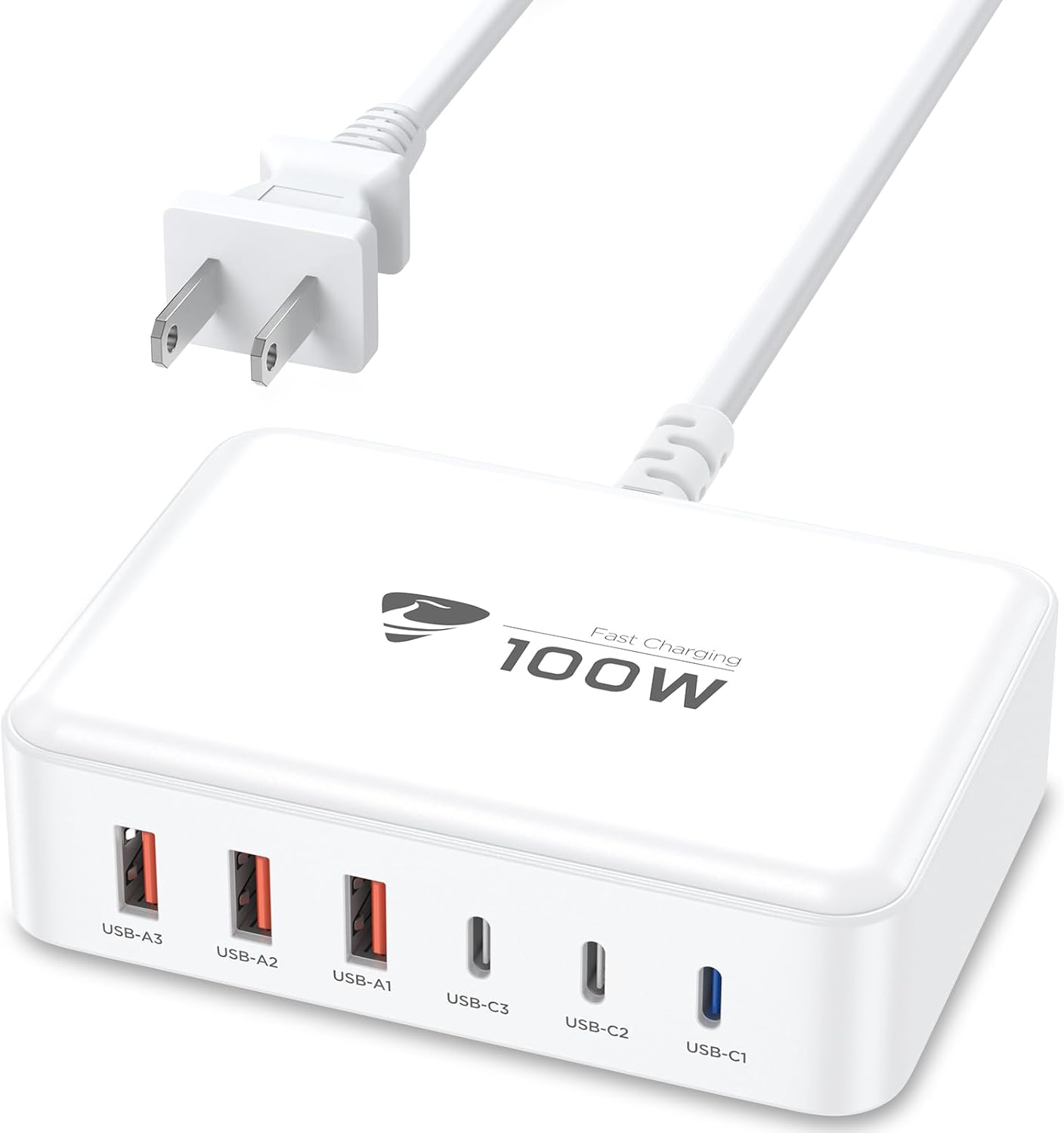100W 6 Port GaN Fast Charger - Power Up 6 Devices Simultaneously!