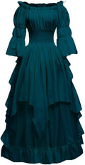 Womens Gothic Witch Medieval Renaissance Dress - Flowing Irregular Hem