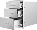 Outdoor Kitchen Drawers 18in W x 23in H Triple Stainless Steel