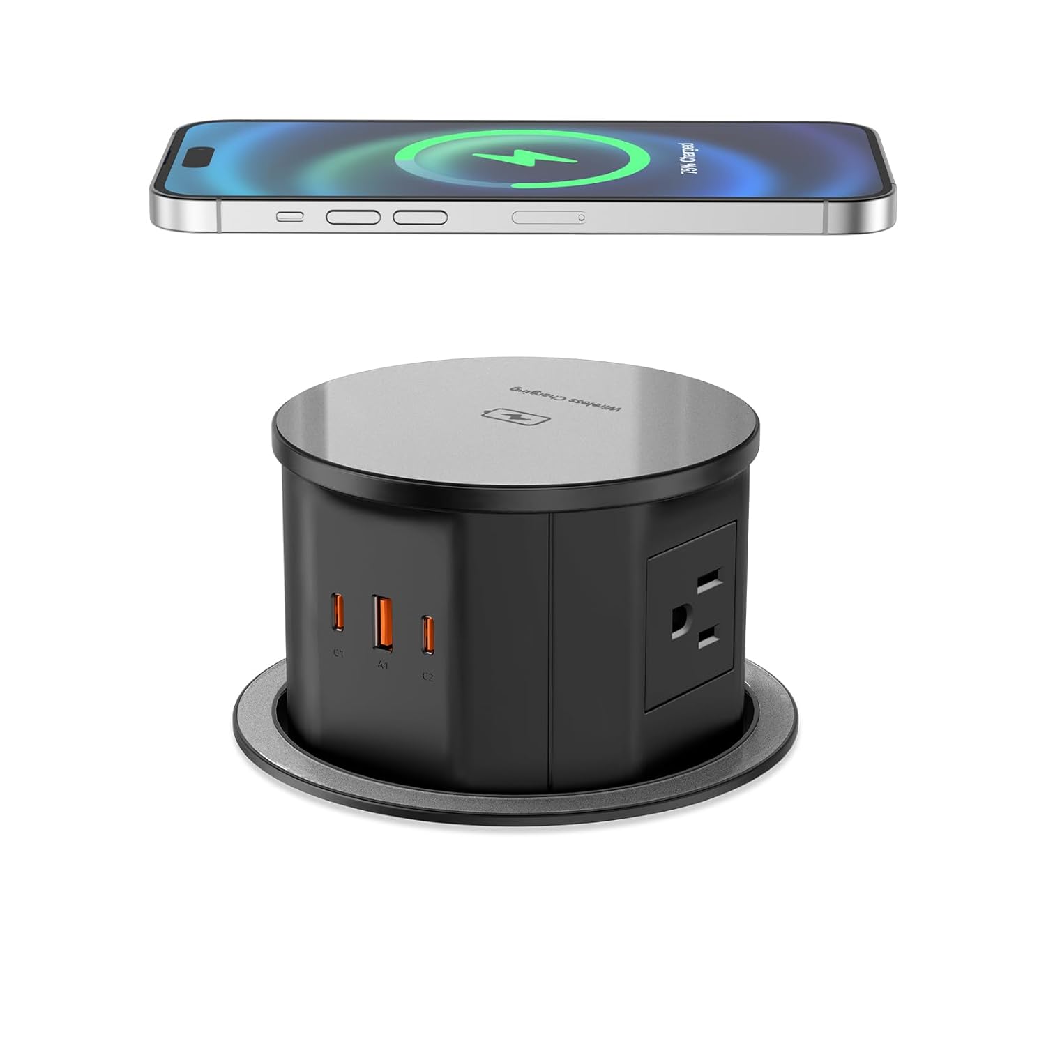 Pop Up Countertop Outlet with Wireless Charger and USB Ports