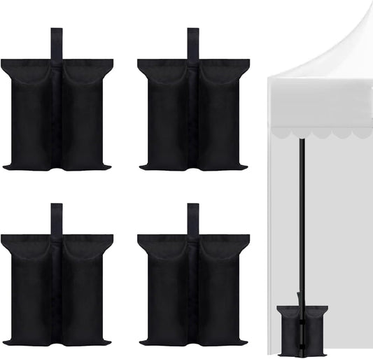 112 LBS Sand Bags - 4Pack Black: Sturdy Gazebo Tent Weights