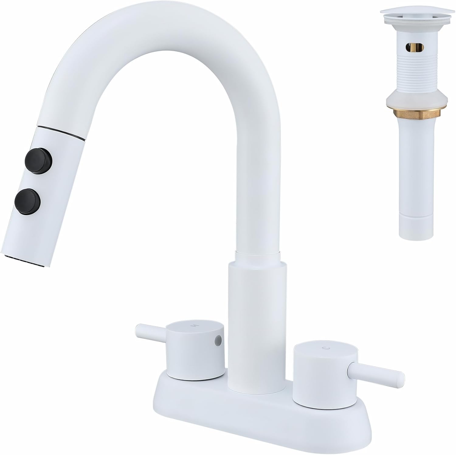 Bathroom Sink Faucet with Pull Down Sprayer for Easy Cleaning