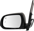 TRQ Left Heated Mirror Manual Folding with Blind Spot Indicator