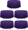 LTC LINENS 90 in Round Tablecloth Purple 5 Pack - Wrinkle Resistant