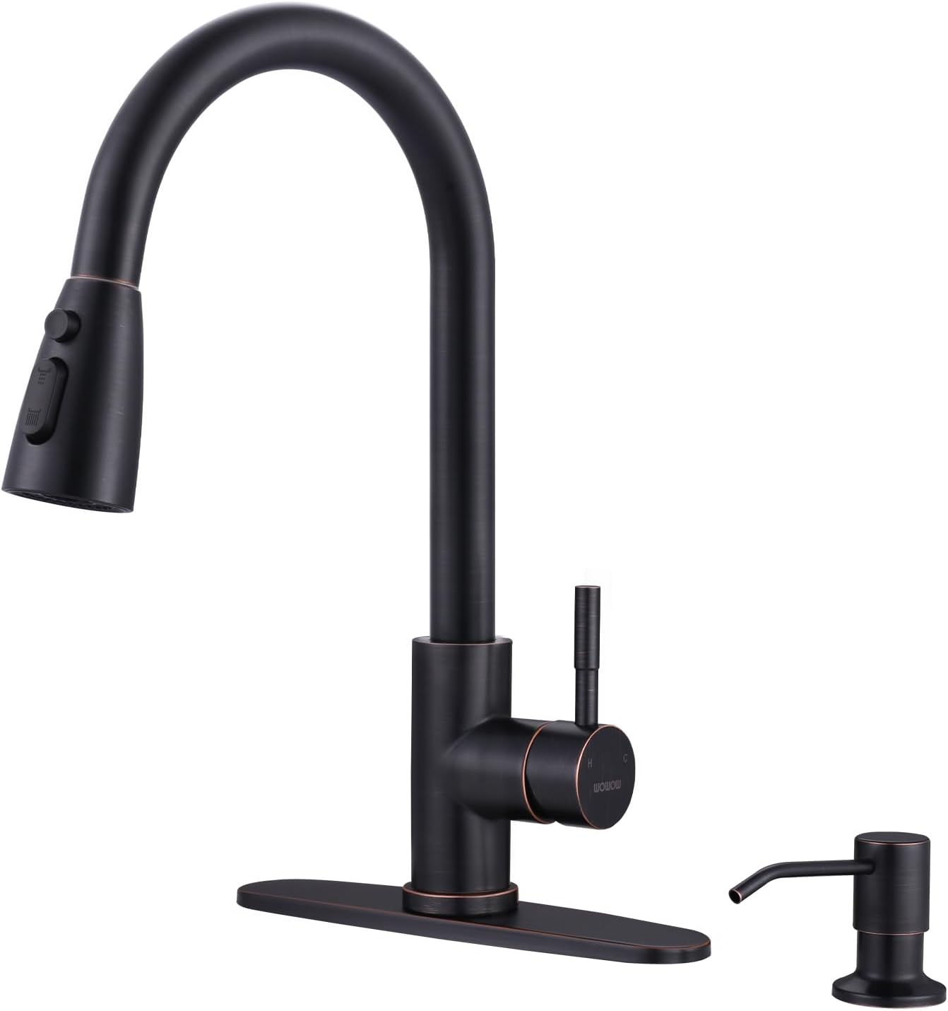 Oil-Rubbed Bronze Kitchen Faucet with Soap Dispenser for Style