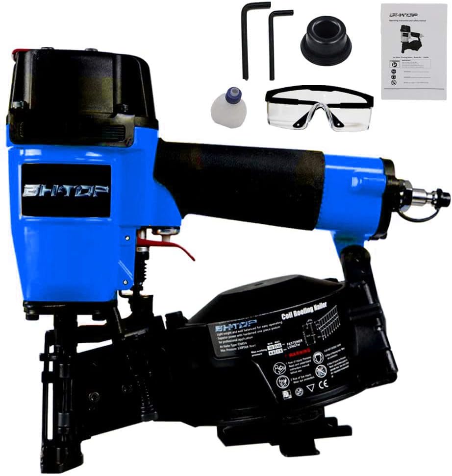 BHTOP CN45N Roofing Nailer: Powerful 15 Degree Nail Gun