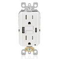 Leviton GUAC1-W 15A SmartlockPro GFCI USB Outlet - Fast Charging