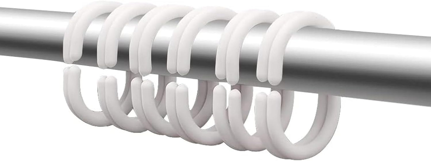 Careyoungs White Shower Curtain Hooks - Effortless Bathroom Hanging