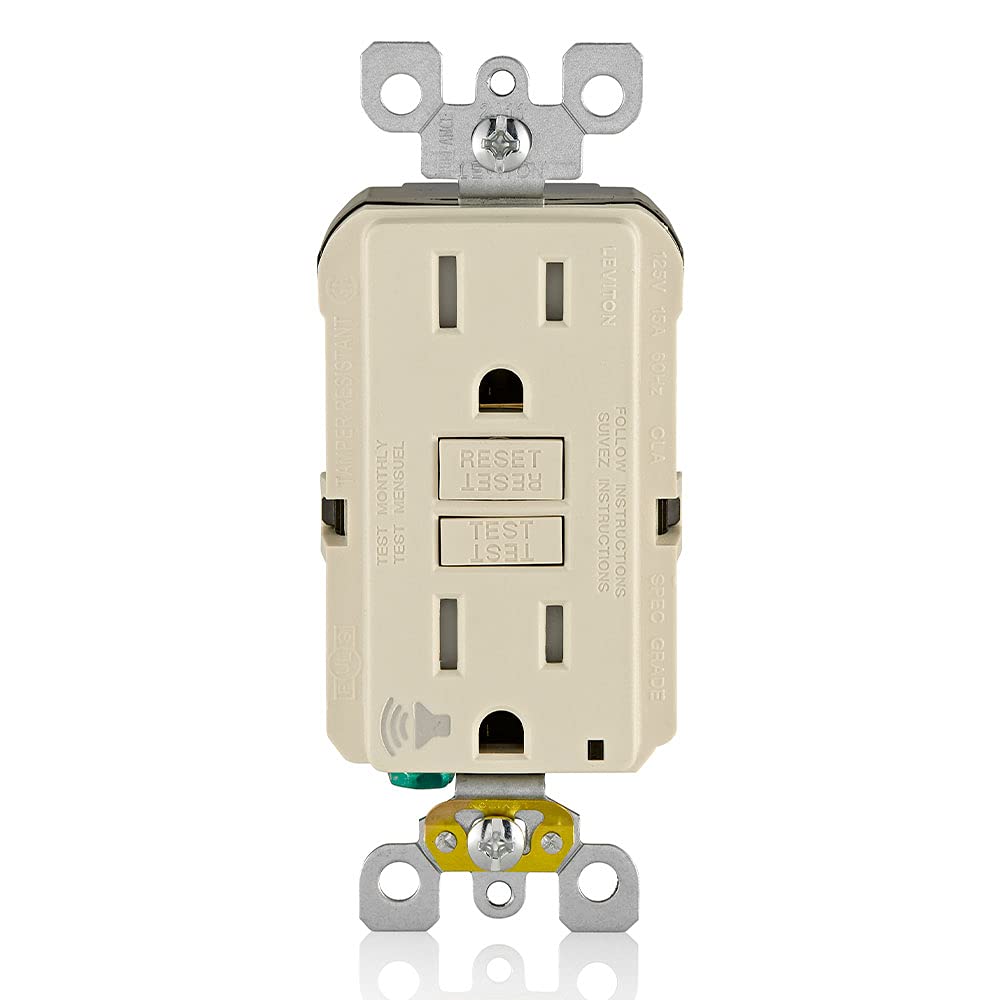 Leviton GFCI Outlet with Alarm for Refrigerators in Garages
