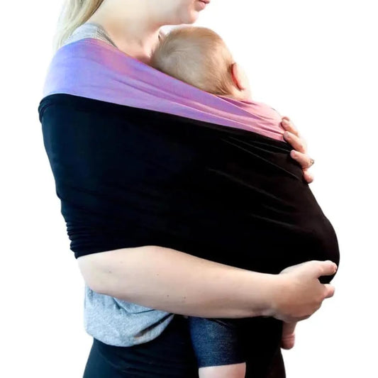 Soft Baby Wrap Carrier, Bonding Comfort, 35 lbs, Black/Purple