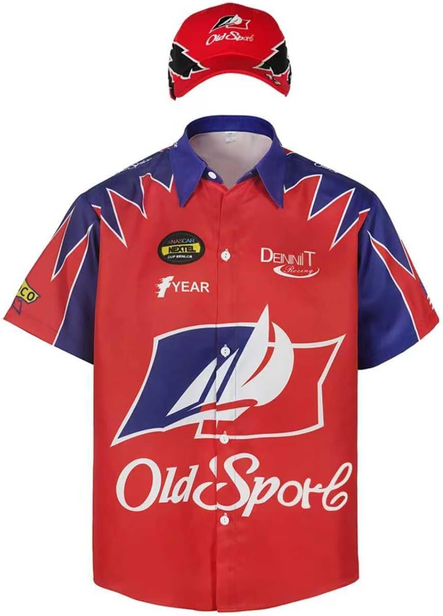 Ricky Bobby Costume Shirt with Hat for Halloween Fun and Parties