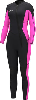 Hevto Women Wetsuit 3/2mm Neoprene Pink Fullsuit - Cold Water Warmth