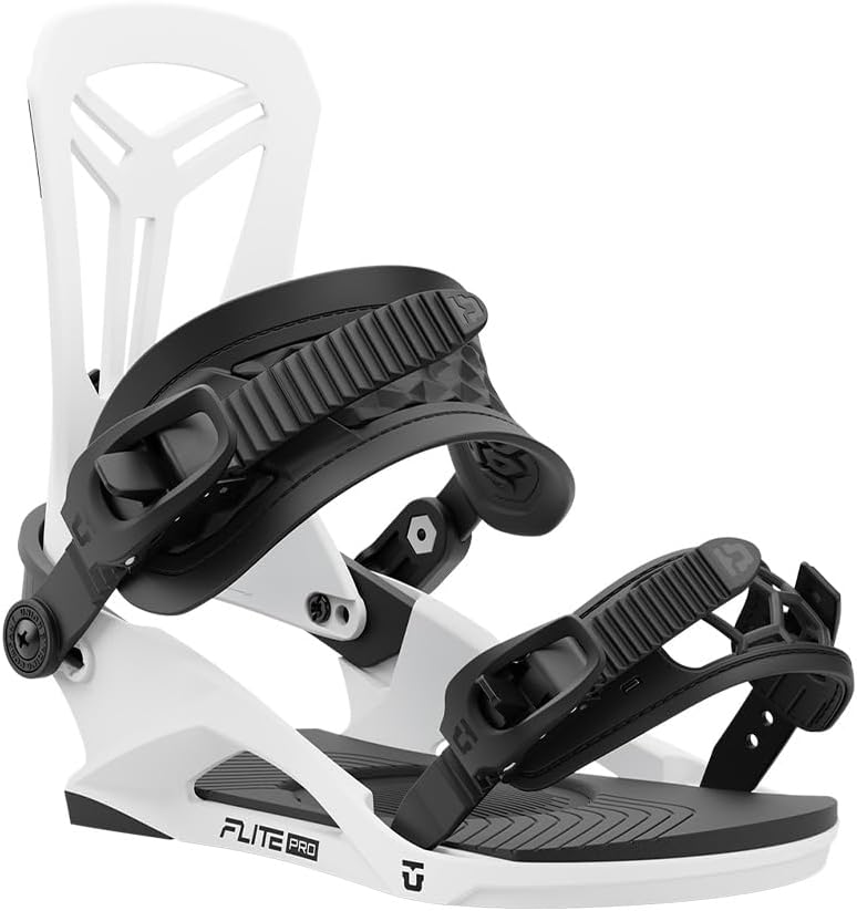 Union Flite Pro Snowboard Bindings, L: US Men 10.5-13, White - Precision Design