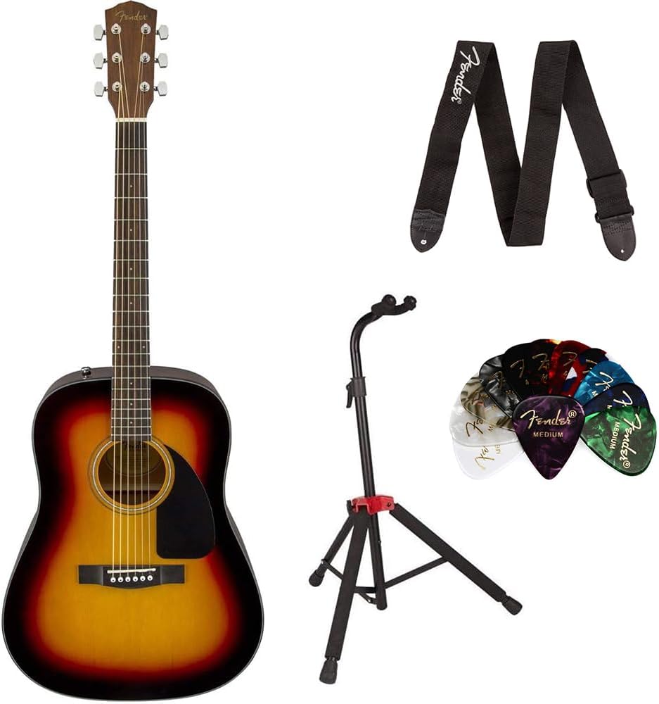 Fender CD-60 Acoustic Guitar Bundle: Sunburst with 2-Year Warranty