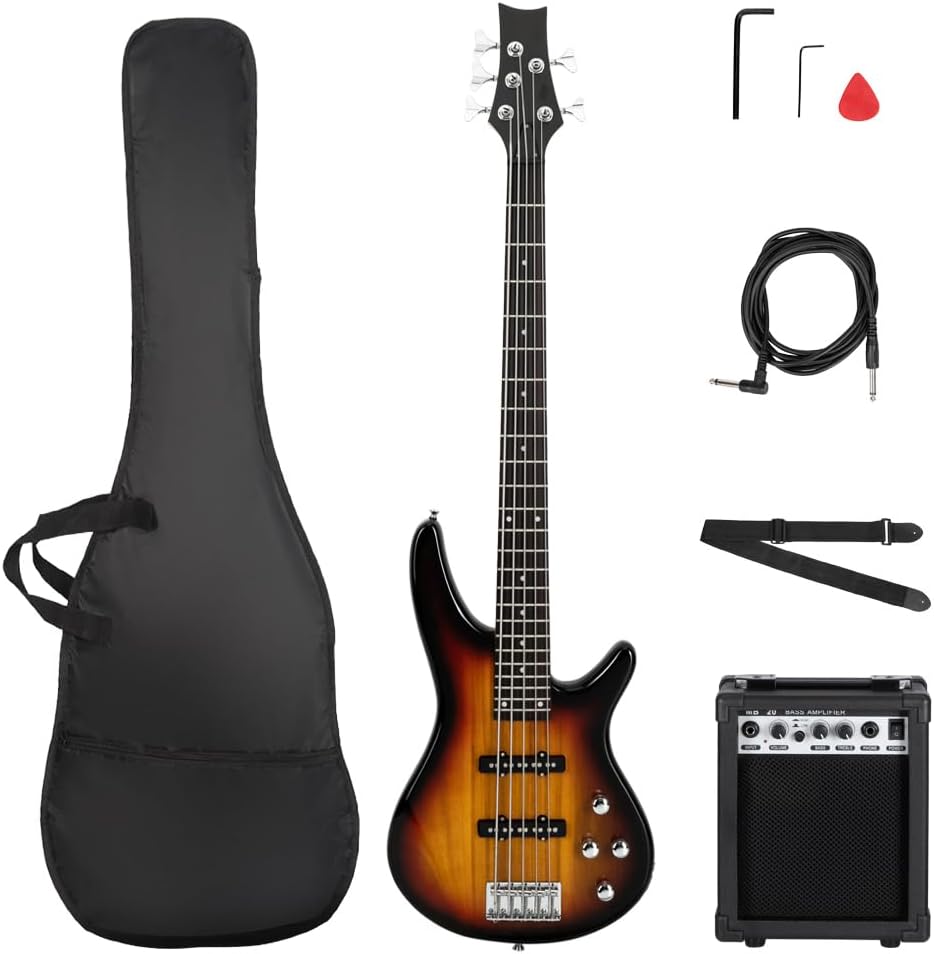 Ktaxon Electric Bass Guitar with 20 Watt Amplifier for All Levels