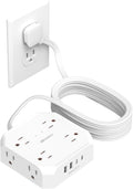 2 Prong Power Strip 12-in-1 Surge Protector - Ideal for Old Homes