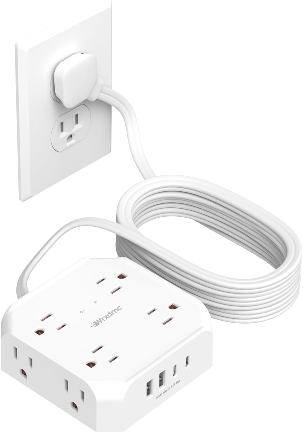 2 Prong Power Strip with Surge Protection and USB Ports