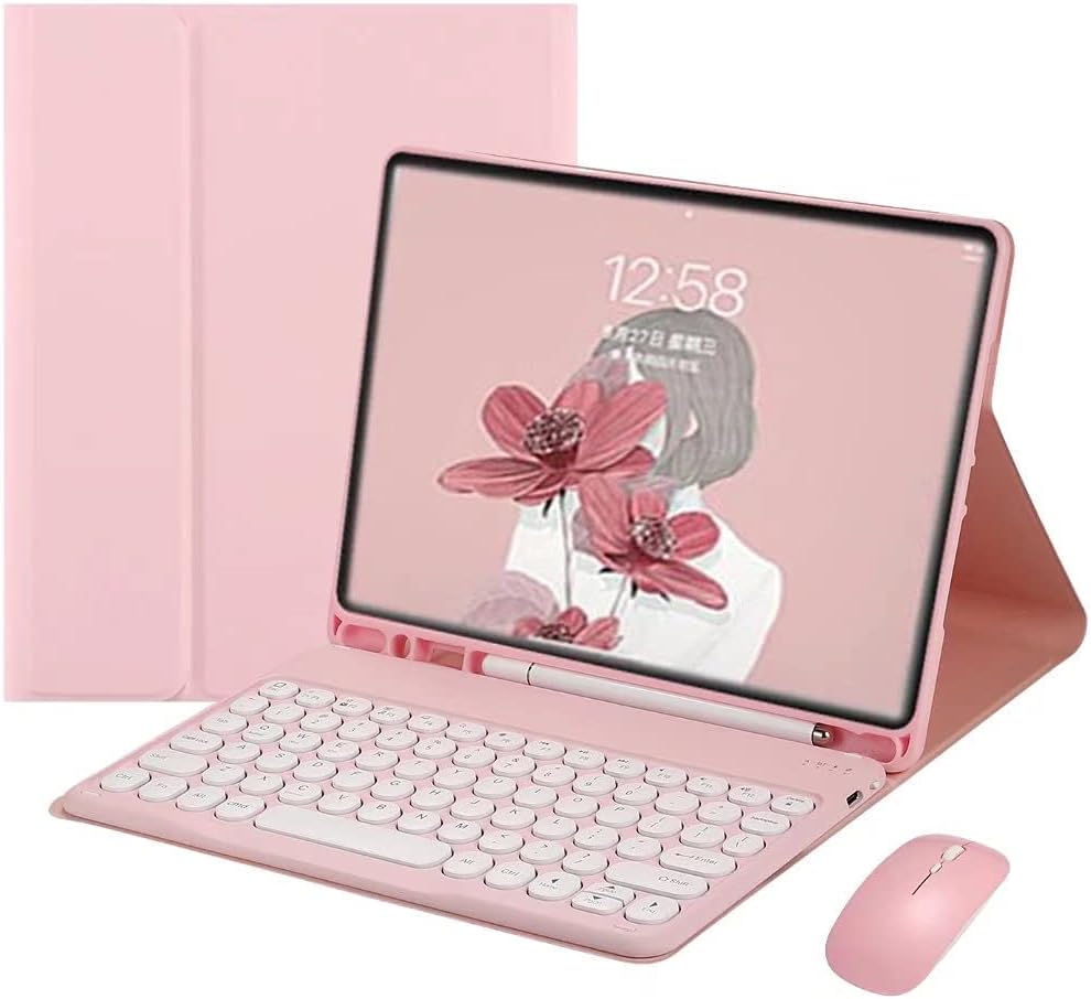 Keyboard Case for iPad 11th Gen by PboyiqiS - Pink