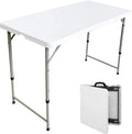 4ft Bi-Fold Folding Table Portable Plastic Indoor Outdoor Picnic Table