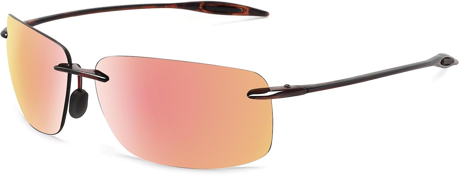 JULI Sports Sunglasses for Men Women Tr90 Rimless Frame MJ8009