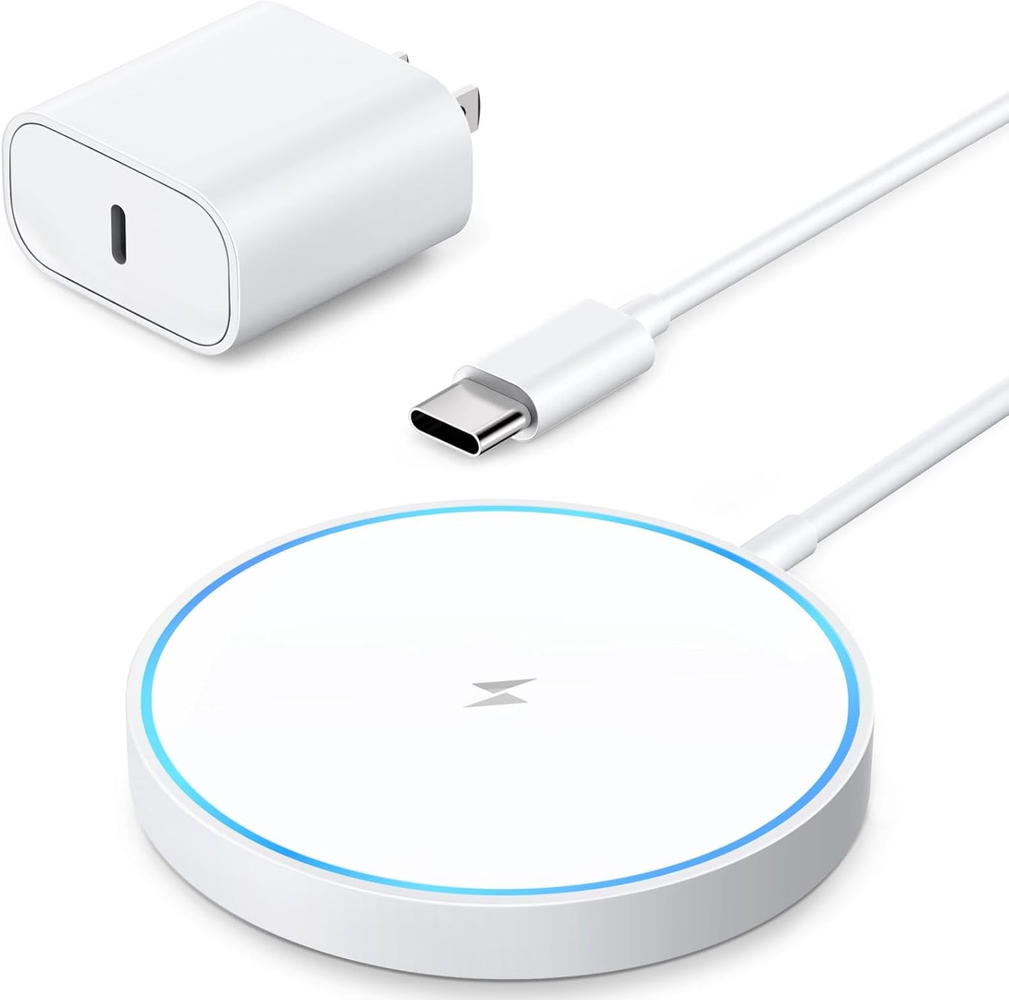Fast Magnetic Wireless Charger for iPhone - 2024 Upgraded with 20W Adapter