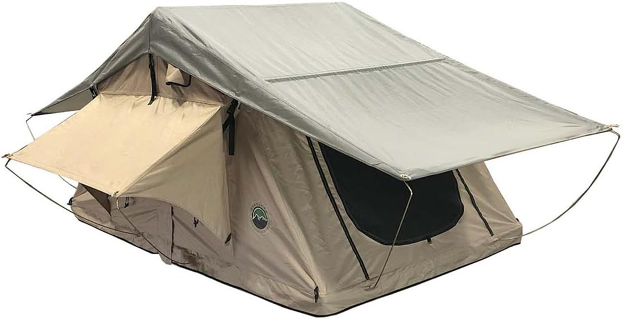 3 Person Roof Top Tent - Tan & Green with Universal Fitment